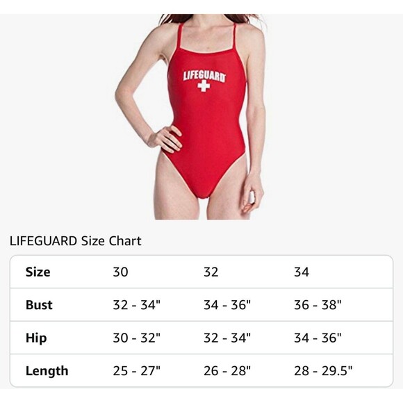 LIFEGUARD Officially Licensed Swimsuit Red Size 32 (Medium) New With Tag - Picture 3 of 6